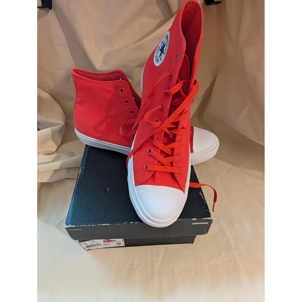 Converse Chuck Taylor All Star II High Top Red Mens 12 Womens 14 151119C NEW
